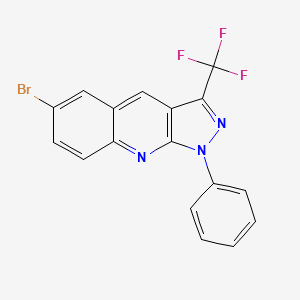 molecular formula C17H9BrF3N3 B12845297 6-Bromo-1-phenyl-3-(trifluoromethyl)-1H-pyrazolo[3,4-b]quinoline 