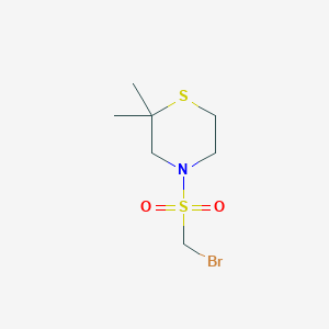 molecular formula C7H14BrNO2S2 B12845332 4-Bromomethanesulfonyl-2,2-dimethylthiomorpholine 