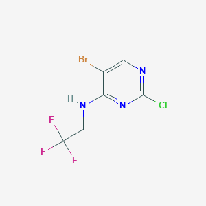 molecular formula C6H4BrClF3N3 B12845345 5-Bromo-2-chloro-N-(2,2,2-trifluoroethyl)pyrimidin-4-amine 