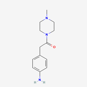 molecular formula C13H19N3O B1284535 2-(4-Aminophenyl)-1-(4-methylpiperazin-1-yl)ethan-1-one CAS No. 150784-50-2