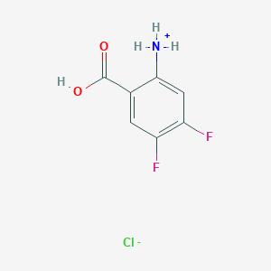 molecular formula C7H6ClF2NO2 B12845388 (2-Carboxy-4,5-difluoro-phenyl)ammonium chloride CAS No. 20372-64-9