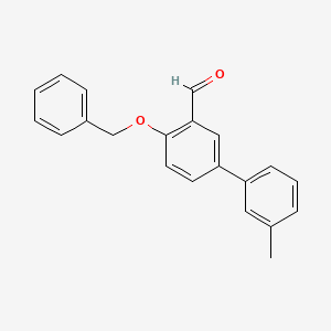 molecular formula C21H18O2 B12845397 4-(Benzyloxy)-3'-methyl[1,1'-biphenyl]-3-carbaldehyde 