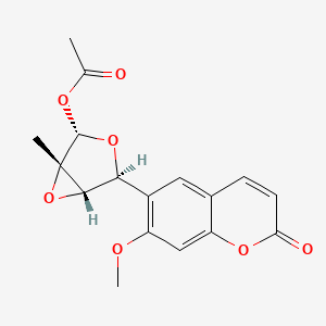 rel-(1S,2S,4S,5S)-4-(7-Methoxy-2-oxo-2H-chromen-6-yl)-1-methyl-3,6-dioxabicyclo[3.1.0]hexan-2-yl acetate