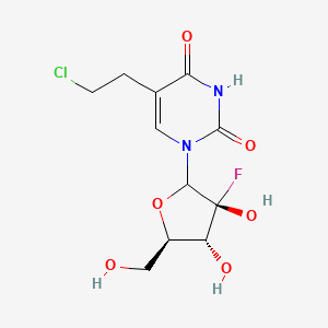 molecular formula C11H14ClFN2O6 B12845439 5-(2-chloroethyl)-1-[(3R,4R,5R)-3-fluoro-3,4-dihydroxy-5-(hydroxymethyl)oxolan-2-yl]pyrimidine-2,4-dione 