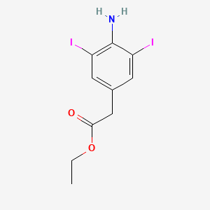 molecular formula C10H11I2NO2 B12845517 Ethyl 4-amino-3,5-diiodophenylacetate 