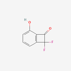 molecular formula C8H4F2O2 B12845562 8,8-Difluoro-5-hydroxybicyclo[4.2.0]octa-1(6),2,4-trien-7-one 