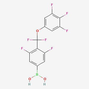 molecular formula C13H6BF7O3 B12845584 [4-[Difluoro(3,4,5-trifluorophenoxy)methyl]-3,5-difluorophenyl]boronic acid CAS No. 685563-69-3