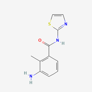 molecular formula C11H11N3OS B1284560 3-amino-2-methyl-N-(1,3-thiazol-2-yl)benzamide CAS No. 402585-79-9