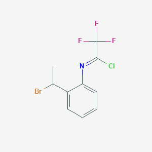 molecular formula C10H8BrClF3N B12845606 N-[2-(1-Bromoethyl)phenyl]-2,2,2-trifluoroacetimidoyl chloride CAS No. 913962-14-8