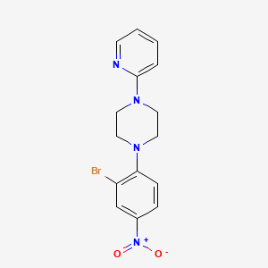 molecular formula C15H15BrN4O2 B12845618 1-(2-Bromo-4-nitrophenyl)-4-(pyridin-2-YL)piperazine 