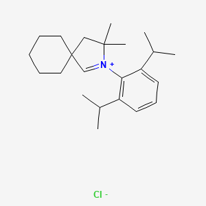 molecular formula C23H36ClN B12845657 2-(2,6-Diisopropylphenyl)-3,3-dimethyl-2-azaspiro[4.5]dec-1-en-2-ium chloride 