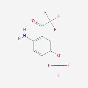 molecular formula C9H5F6NO2 B12845671 2'-Amino-5'-(trifluoromethoxy)-2,2,2-trifluoroacetophenone 