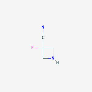 molecular formula C4H5FN2 B12845765 3-Fluoroazetidine-3-carbonitrile 