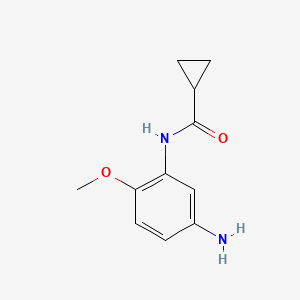 molecular formula C11H14N2O2 B1284577 N-(5-Amino-2-methoxyphenyl)cyclopropanecarboxamide CAS No. 899788-87-5
