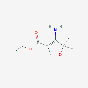 molecular formula C9H15NO3 B12845779 Ethyl 4-amino-5,5-dimethyl-2,5-dihydrofuran-3-carboxylate 