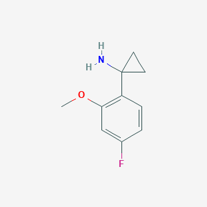 molecular formula C10H12FNO B12845803 1-(4-Fluoro-2-methoxyphenyl)cyclopropanamine 