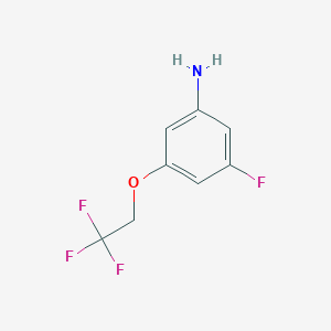 molecular formula C8H7F4NO B12845820 3-Fluoro-5-(2,2,2-trifluoroethoxy)aniline 