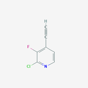 molecular formula C7H3ClFN B12845828 2-Chloro-4-ethynyl-3-fluoropyridine 