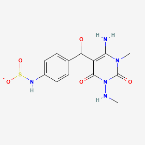 6-Amino-1-methyl-3-(methylamino)-2,4-dioxo-5-[4-(sulfinatoamino)benzoyl]pyrimidine