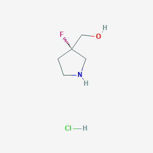 molecular formula C5H11ClFNO B12845966 [(3S)-3-fluoropyrrolidin-3-yl]methanol;hydrochloride 