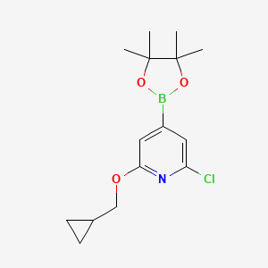 2-Chloro-6-(cyclopropylmethoxy)-4-(4,4,5,5-tetramethyl-1,3,2-dioxaborolan-2-yl)pyridine