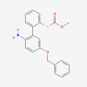 molecular formula C21H19NO3S B12845993 Methyl [2-(2-amino-5-phenylmethoxyphenyl)phenyl]sulfanylformate 