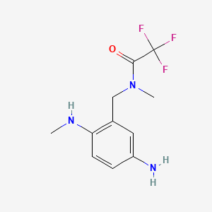 molecular formula C11H14F3N3O B12846026 Acetamide, N-[[5-amino-2-(methylamino)phenyl]methyl]-2,2,2-trifluoro-N-methyl- CAS No. 71130-57-9