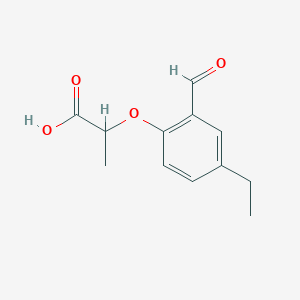 molecular formula C12H14O4 B12846100 2-(4-Ethyl-2-formylphenoxy)propanoic acid 