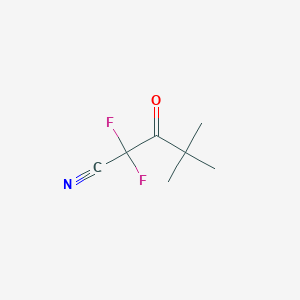 molecular formula C7H9F2NO B12846116 2,2-Difluoro-3-oxo-4,4-dimethylpentanenitrile 