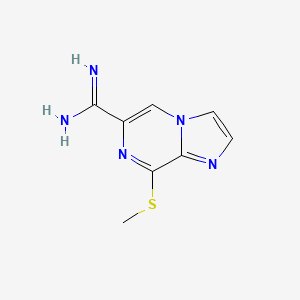 molecular formula C8H9N5S B12846139 8-(Methylthio)imidazo[1,2-a]pyrazine-6-carboximidamide 