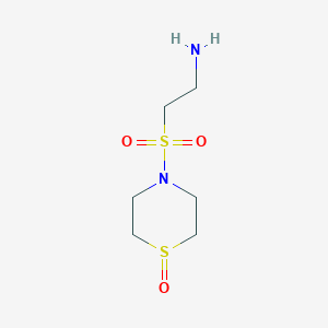 molecular formula C6H14N2O3S2 B12846145 4-((2-Aminoethyl)sulfonyl)thiomorpholine 1-oxide 