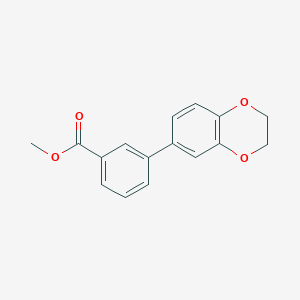 molecular formula C16H14O4 B12846186 Methyl 3-(2,3-dihydro-1,4-benzodioxin-6-yl) benzoate 