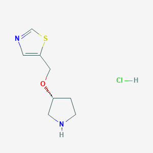 molecular formula C8H13ClN2OS B12846244 5-((R)-Pyrrolidin-3-yloxymethyl)-thiazole hydrochloride 