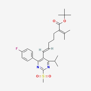 molecular formula C28H37FN2O4S B12846253 tert-butyl (E)-7-[4-(4-fluorophenyl)-2-methylsulfonyl-6-propan-2-ylpyrimidin-5-yl]-2-propan-2-ylidenehept-6-enoate 