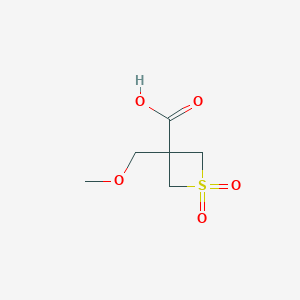 molecular formula C6H10O5S B12846264 3-(Methoxymethyl)-1,1-dioxo-thietane-3-carboxylic acid 