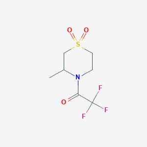 molecular formula C7H10F3NO3S B12846282 2,2,2-Trifluoro-1-(3-methyl-1,1-dioxidothiomorpholino)ethan-1-one 