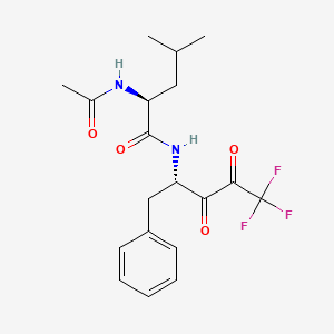 molecular formula C19H23F3N2O4 B12846288 (2S)-2-acetamido-4-methyl-N-[(2S)-5,5,5-trifluoro-3,4-dioxo-1-phenylpentan-2-yl]pentanamide 