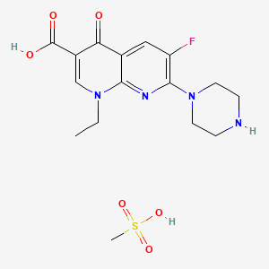 1,8-Naphthyridine-3-carboxylic acid, 1,4-dihydro-1-ethyl-6-fluoro-4-oxo-7-(1-piperazinyl)-, monomethanesulfonate