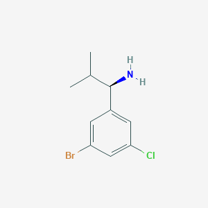 molecular formula C10H13BrClN B12846334 (R)-1-(3-Bromo-5-chlorophenyl)-2-methylpropan-1-amine 