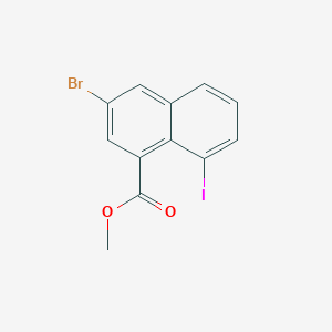 molecular formula C12H8BrIO2 B12846351 Methyl 3-bromo-8-iodo-1-naphthoate 