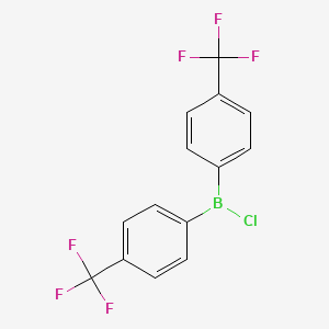 molecular formula C14H8BClF6 B12846367 Chloro-bis(4-trifluoromethylphenyl)borane 