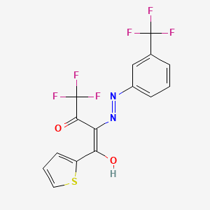 4,4,4-Trifluoro-1-thiophen-2-yl-2-[[3-(trifluoromethyl)phenyl]hydrazinylidene]butane-1,3-dione