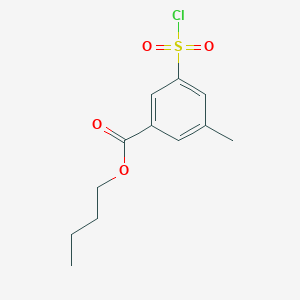 molecular formula C12H15ClO4S B12846540 Butyl 3-(chlorosulfonyl)-5-methylbenzoate 