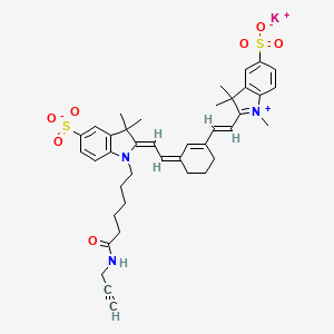 Potassium 3,3-dimethyl-1-(6-oxo-6-(prop-2-yn-1-ylamino)hexyl)-2-(2-(3-(2-(1,3,3-trimethyl-5-sulfonatoindolin-2-ylidene)ethylidene)cyclohex-1-en-1-yl)vinyl)-3H-indol-1-ium-5-sulfonate