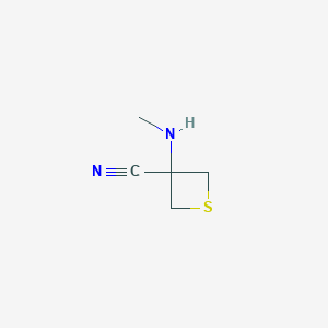 molecular formula C5H8N2S B12846586 3-(Methylamino)thietane-3-carbonitrile 