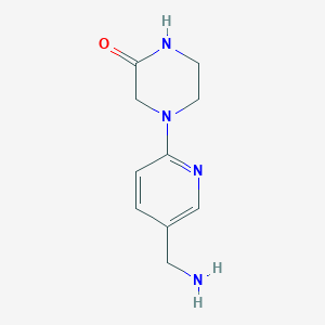 molecular formula C10H14N4O B1284662 4-[5-(Aminomethyl)pyridin-2-yl]piperazin-2-one CAS No. 926245-52-5