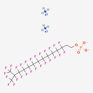 molecular formula C15H12F27N2O4P B12846673 Diammonium 3,3,4,4,5,5,6,6,7,7,8,8,9,9,10,10,11,11,12,12,13,14,14,14-tetracosafluoro-13-(trifluoromethyl)tetradecyl phosphate CAS No. 93857-51-3