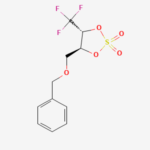 molecular formula C11H11F3O5S B12846750 (4S,5R)-4-((Benzyloxy)methyl)-5-(trifluoromethyl)-1,3,2-dioxathiolane 2,2-dioxide 