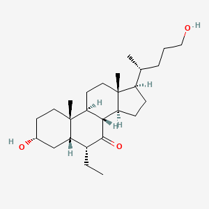 molecular formula C26H44O3 B12846873 (3R,5S,6R,8S,9S,10S,13R,14S,17R)-6-Ethyl-3-hydroxy-17-((R)-5-hydroxypentan-2-yl)-10,13-dimethyltetradecahydro-1H-cyclopenta[a]phenanthren-7(2H)-one 