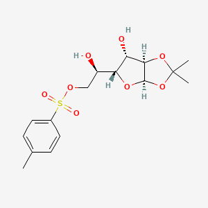 molecular formula C16H22O8S B12846902 (R)-2-Hydroxy-2-((3aR,5R,6S,6aR)-6-hydroxy-2,2-dimethyltetrahydrofuro[2,3-d][1,3]dioxol-5-yl)ethyl 4-methylbenzenesulfonate 